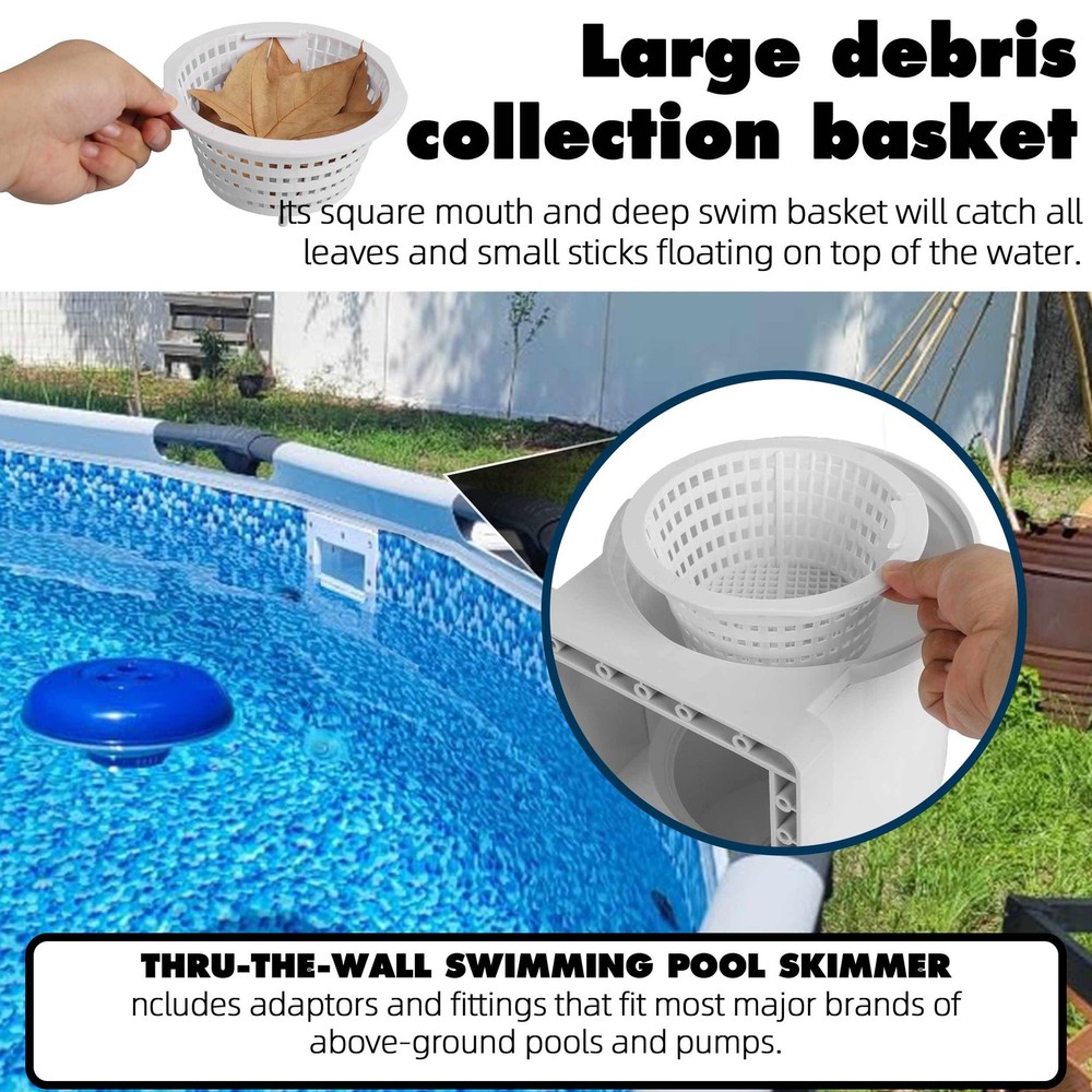 Above Ground Pool Skimmer Accessories Complete White Set