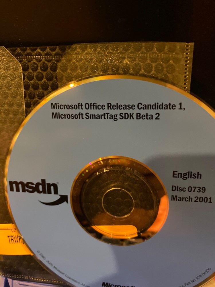 RARE AUTHENTIC & BRAND NEW Microsoft Office Release Candidate1 + SmartTag SDK CD