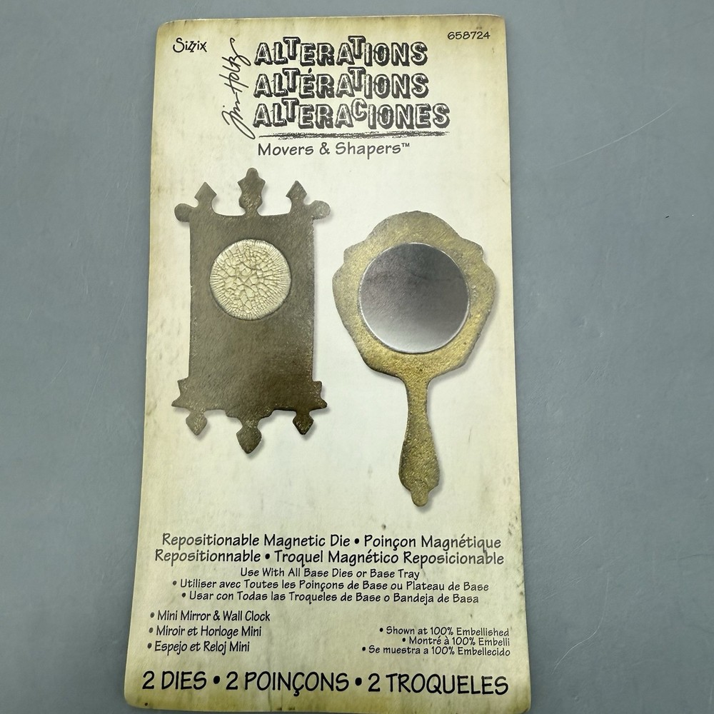 Sizzix Tim Holtz Die Mini Mirror & Wall Clock Movers & Shakers 658724