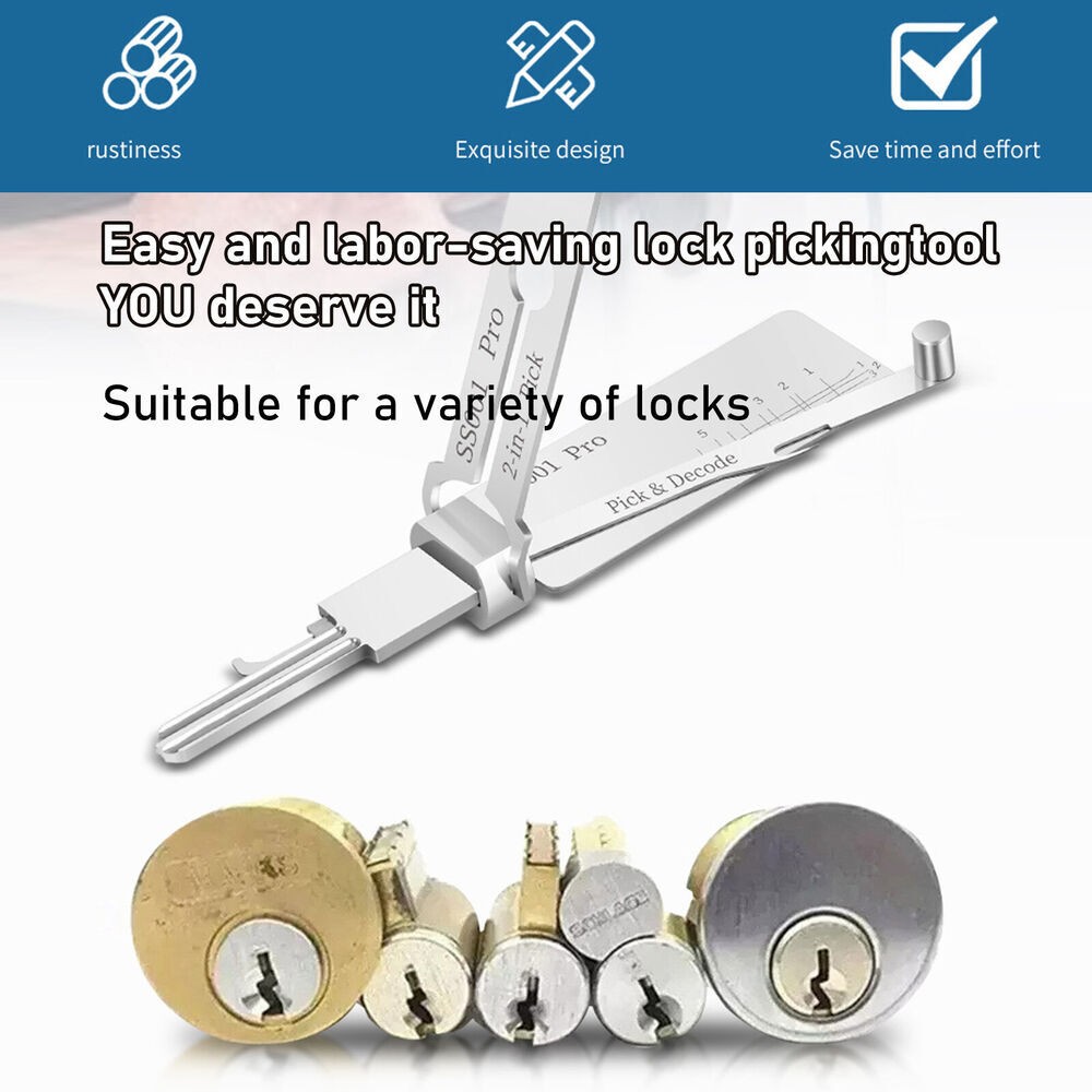 Professional SS001 Key Decoder Tool Stainless Steel for Key Cutting Code Reading