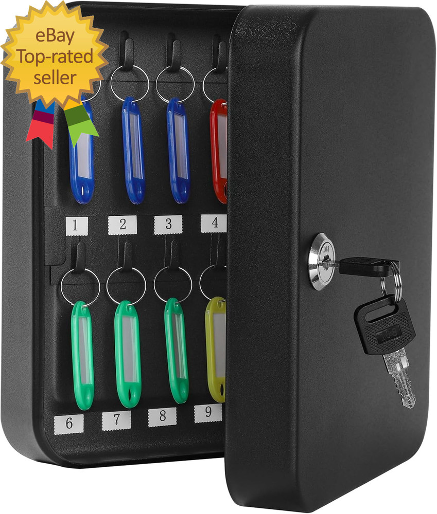 Key Cabinet Wall Mount Locking Key Box Organizer Key Lock Box with Key