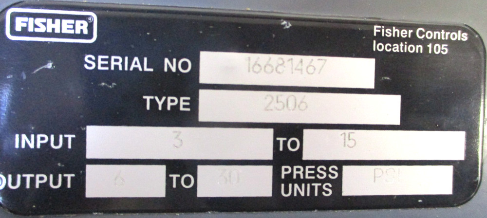 FISHER CONTROLS, 2506, MULTI-TROL RECEIVER CONTROLLER, INPUT: 3-15, SURPLUS