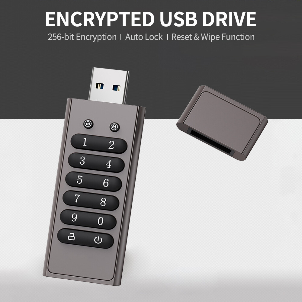 32GB 256-bit Encrypted USB Drive Password Secure Flash Drive USB3.0 U Disk S9M5