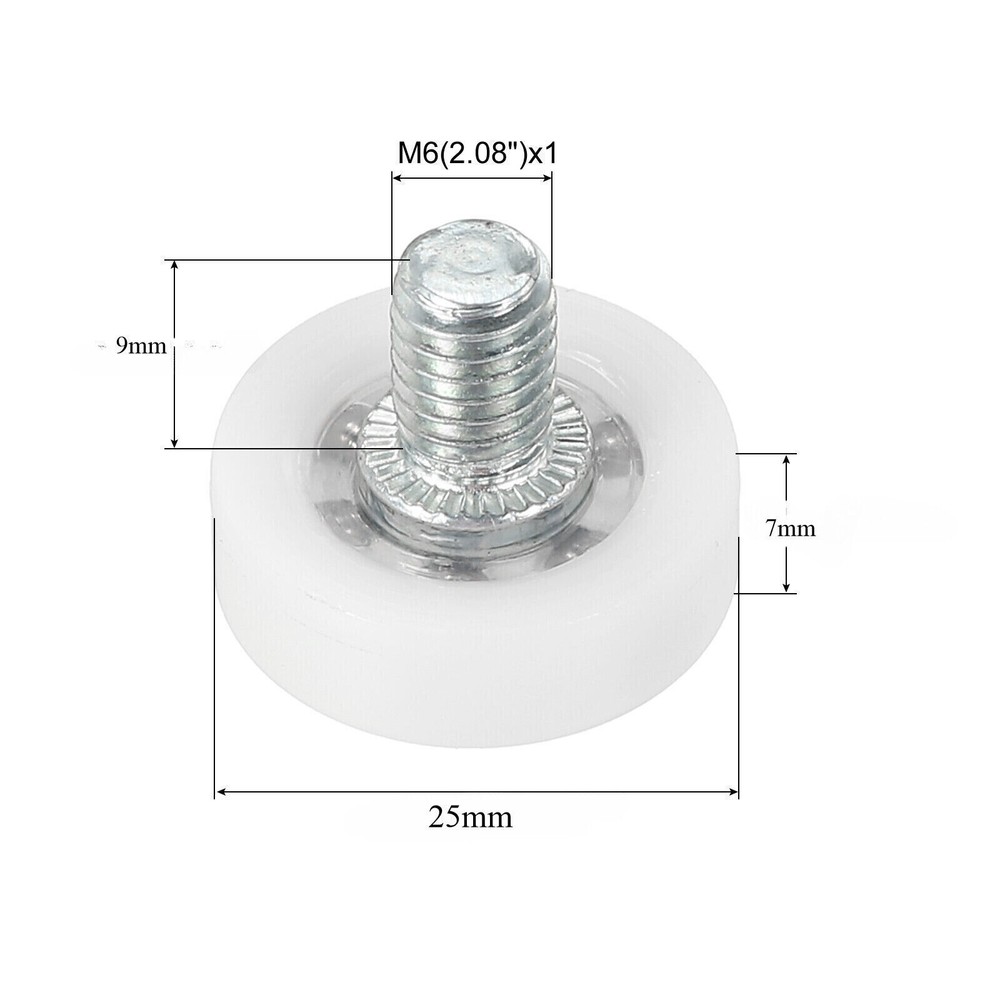 4Pcs 25mm Drawer Rollers Plastic Drawer Pulley Replacement Wheels Bearing