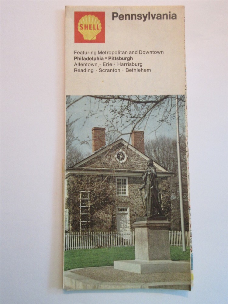 1972 Shell Road Map - Pennsylvania