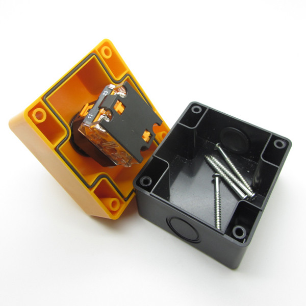 Power Emergency Stop Red Push Button Switch NO NC Latching with Waterproof Box