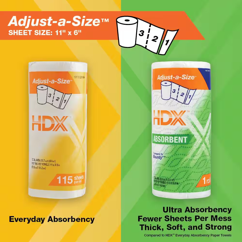 Adjust-A-Size Strong Absorbent Paper Towel Roll (18 Rolls per Bundle)