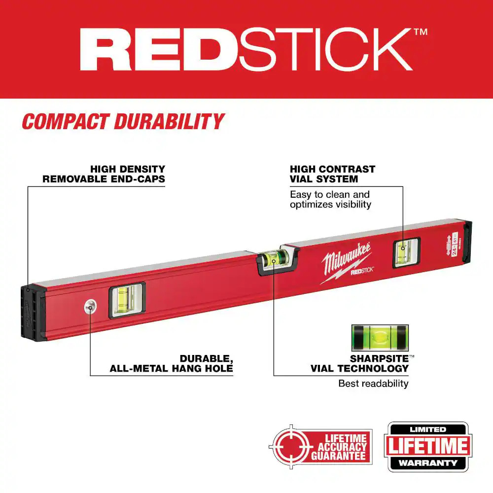 48 In. REDSTICK Compact Box Beam Level