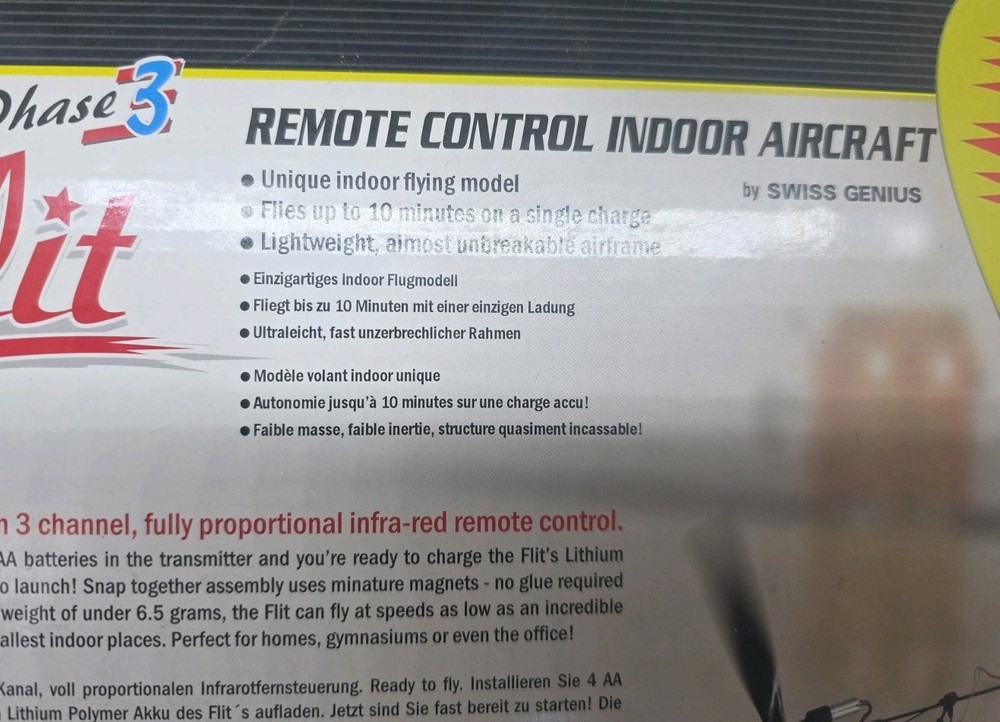 Phase 3 Flit Remote Control Indoor Aircraft. Read Description...