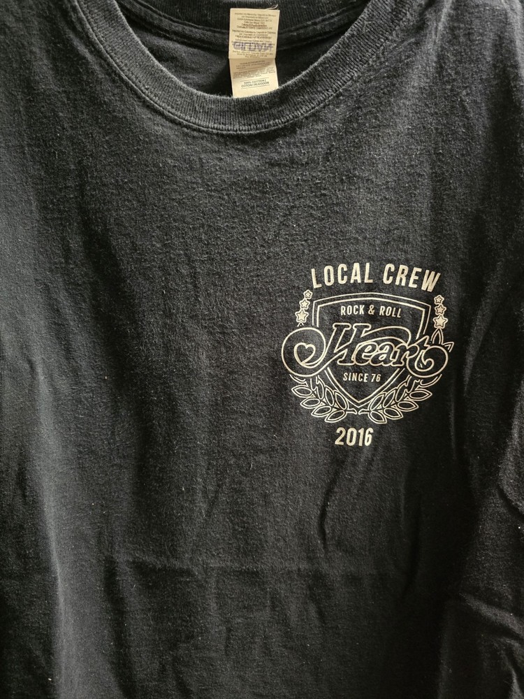 Heart Rock & Roll 2016 Black Crew T-shirt  XL