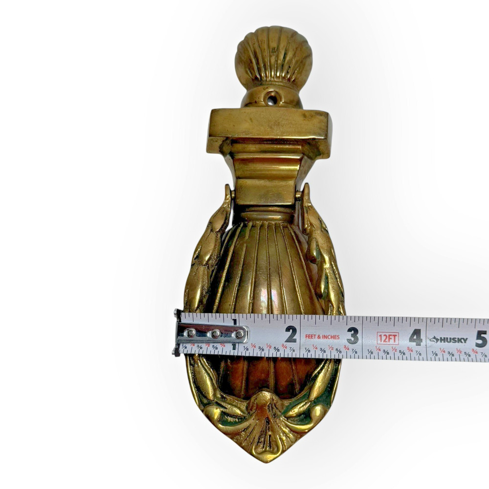 Solid Brass Door Knocker Shell Design Traditional Entry 8.25" Hardware Vintage