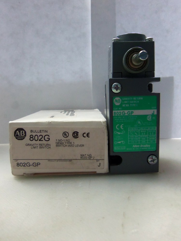New Allen Bradley 802G-GP Gravity Return Limit Switch Series J NIB