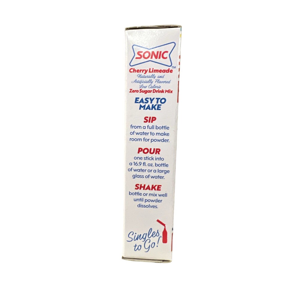 Sonic Singles To Go Cherry Limeade Drink Mix 6 Packets Each 3 Boxes