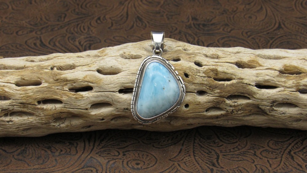 *Sterling Silver and Larimar Pendant