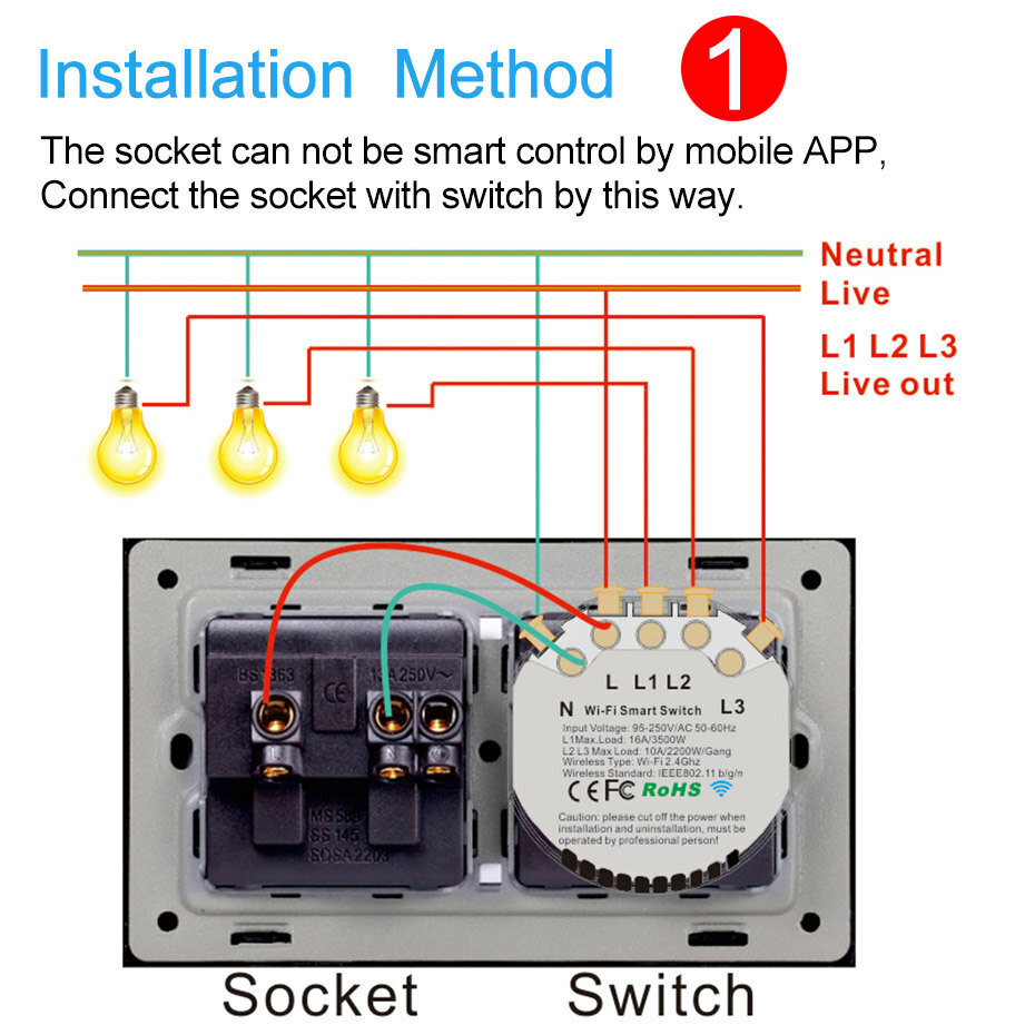eWelink WiFi Smart Touch Switch Wall Light Voice Control Dimmer,Curtain Switch