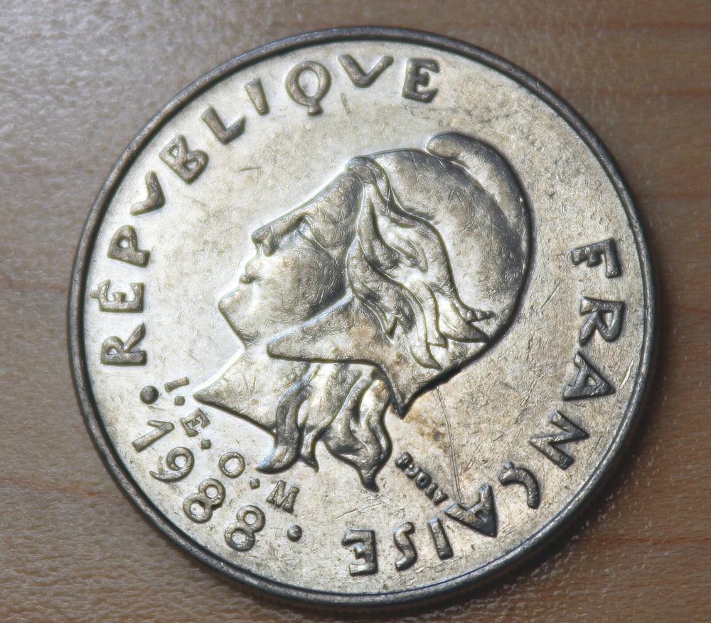1988 French Polynesia 20 Francs