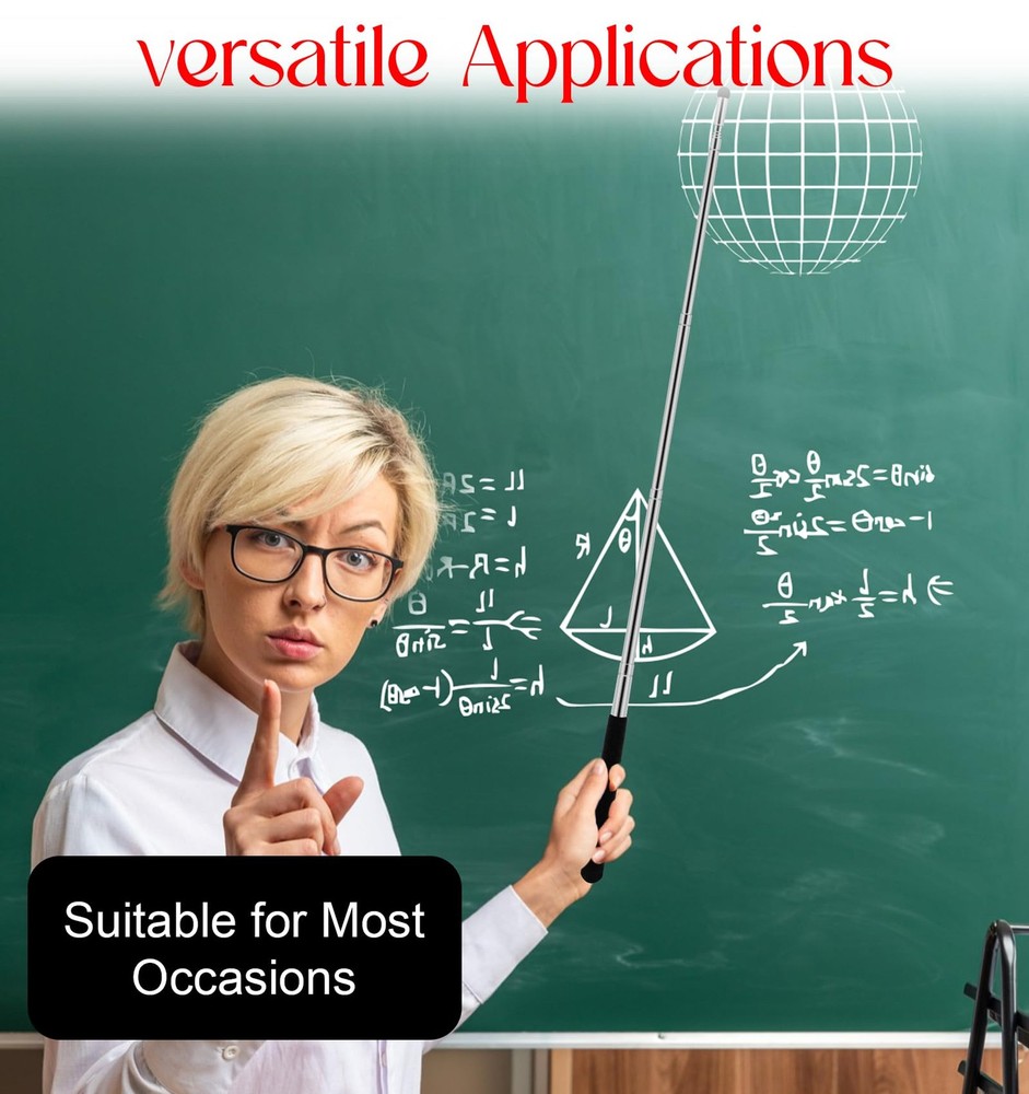 Retractable Stick, 39" Extendable Pointer with Non-Slip Frosted Handle,...