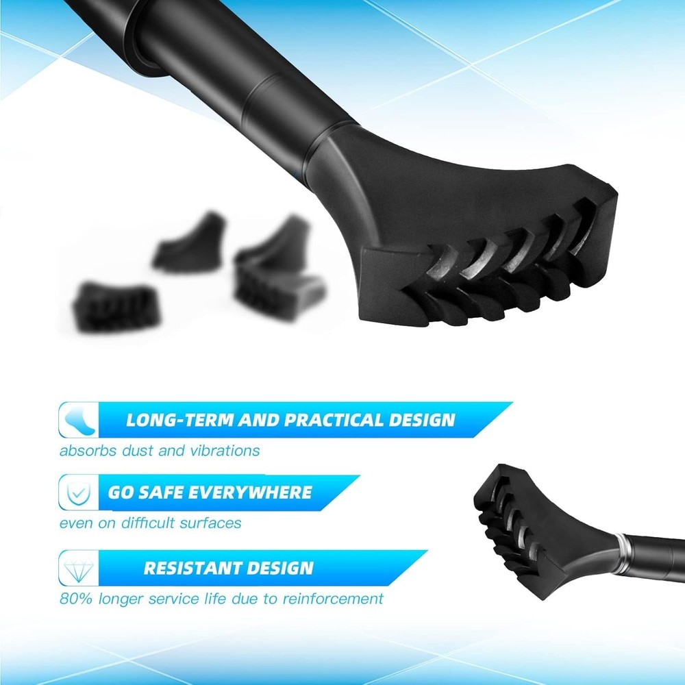 Replacement Rubber Tips for Most Trekking Poles - 6 Pack for Ultimate Support