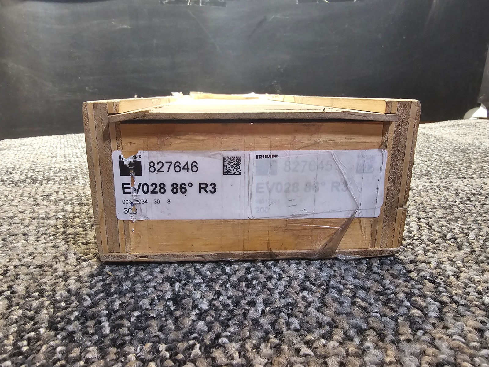 Trumpf 827646 EV028-W40 86° Brake Press Die 300mm Wide Metal Plate 1200kN/m