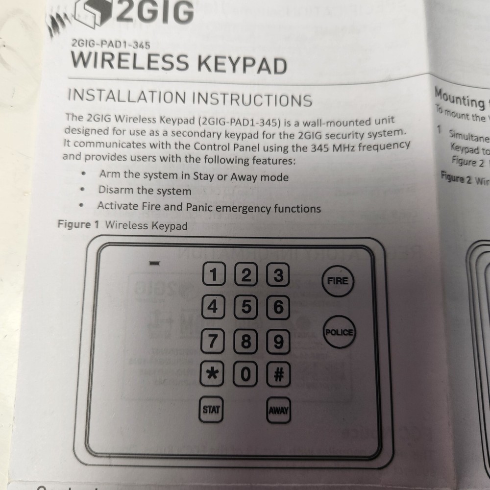 2GIG Wireless Keypad