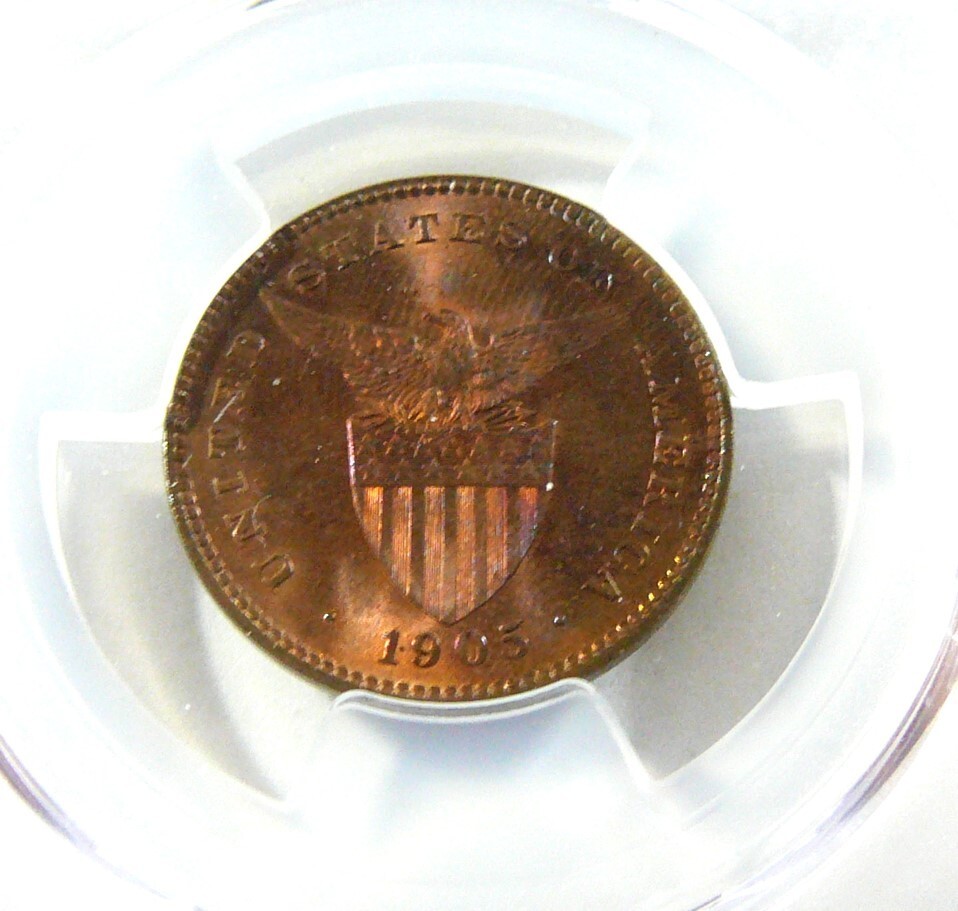 Philippines 1905 One Centavo PCGS MS65 RB