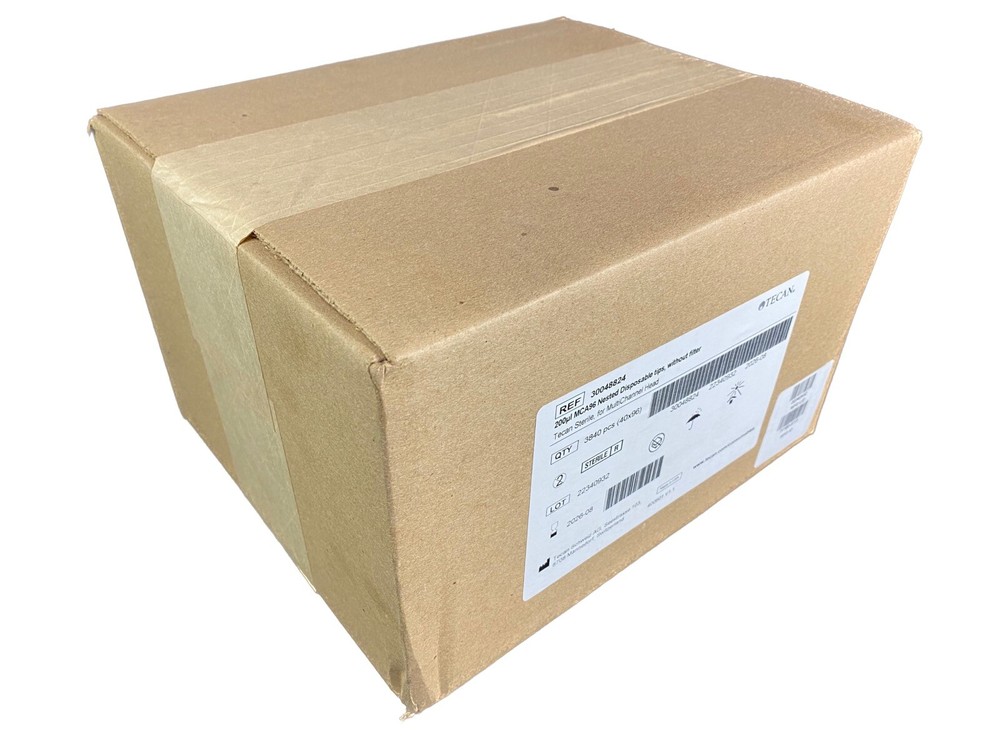 TECAN 200µL MCA96 Non-Filtered Nested 8-Stack Disposable Tips 30048824(3840/cs)B