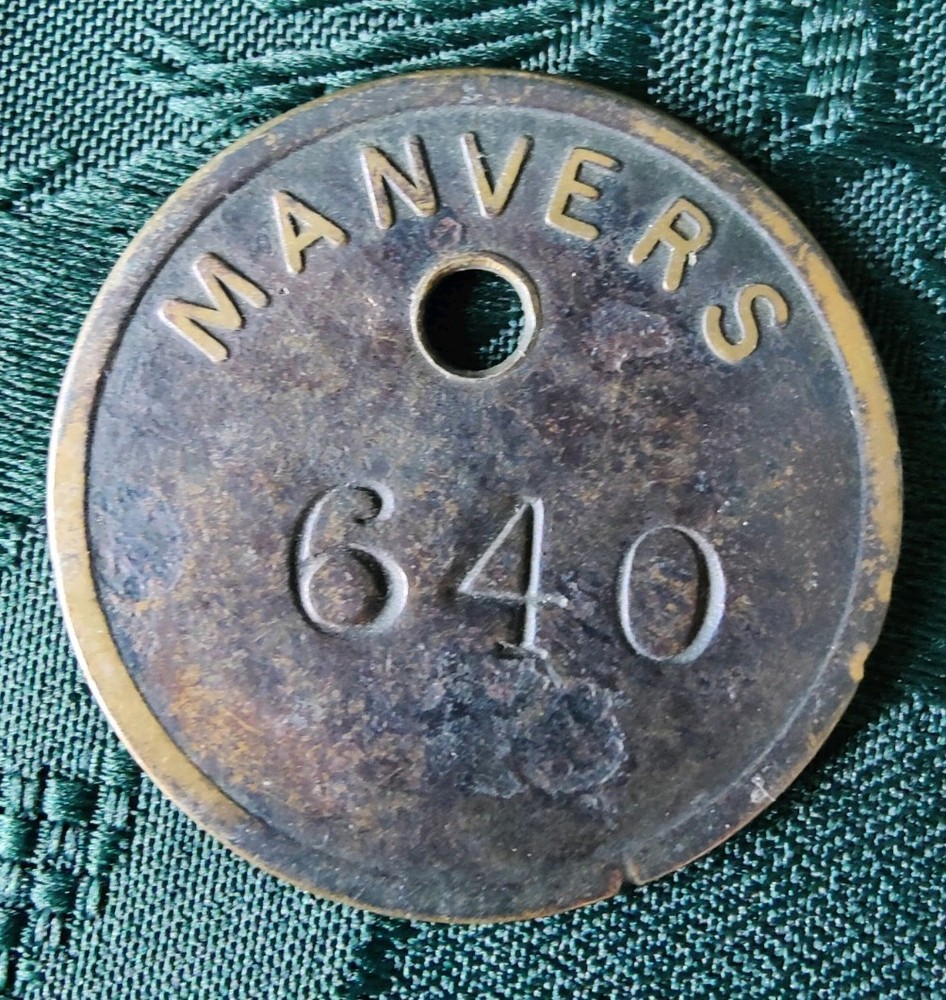 Manvers Colliery Pit Check Tally Token marked Manvers 640