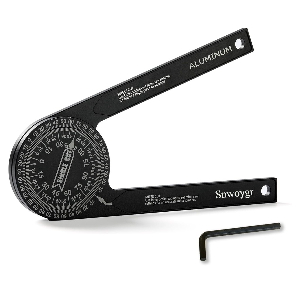 7 Inch Aluminum Miter Saw Protractor, Upgraded High-Precision Angle...