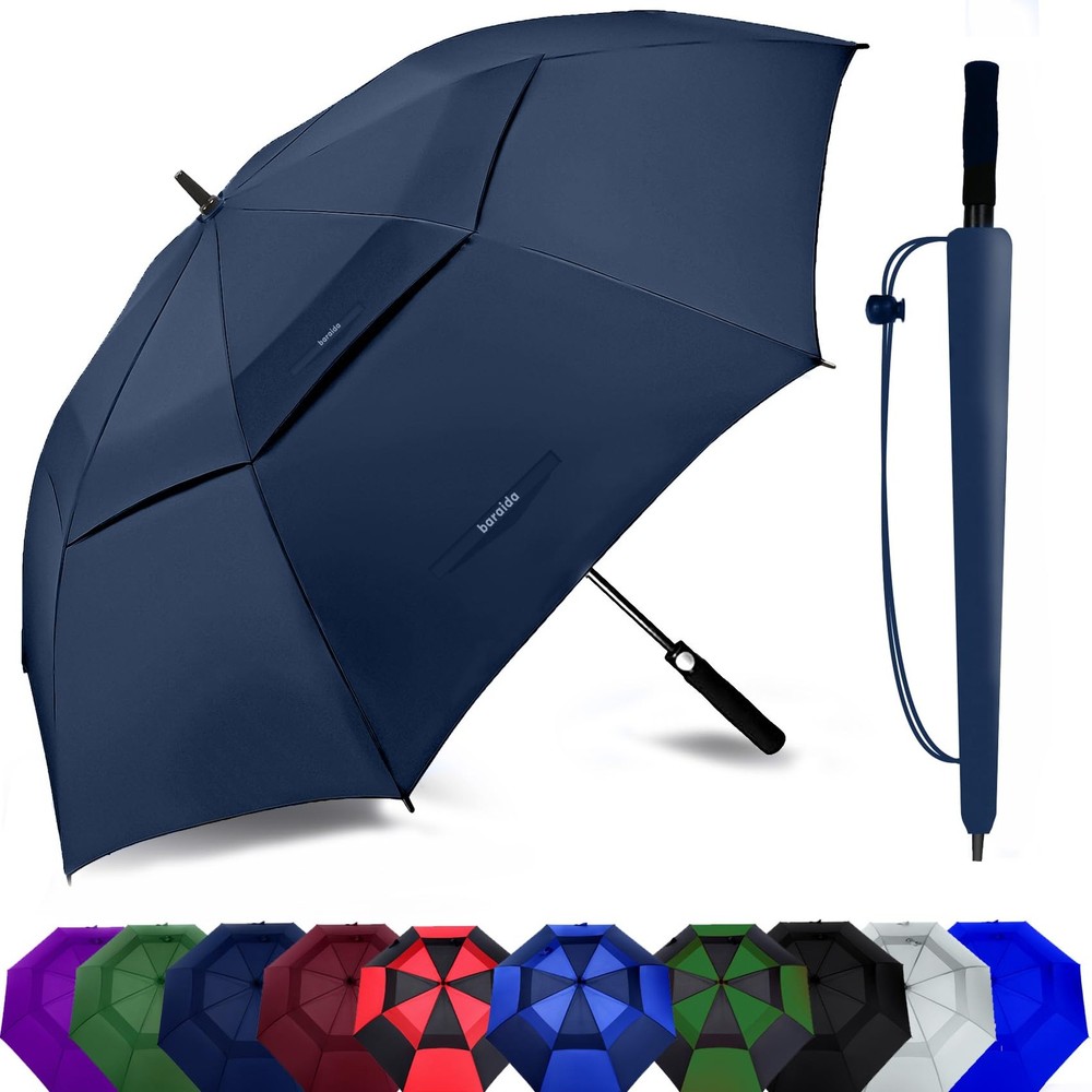 72 Inch Large Golf Umbrella Windproof Vented Double Canopy Auto Open