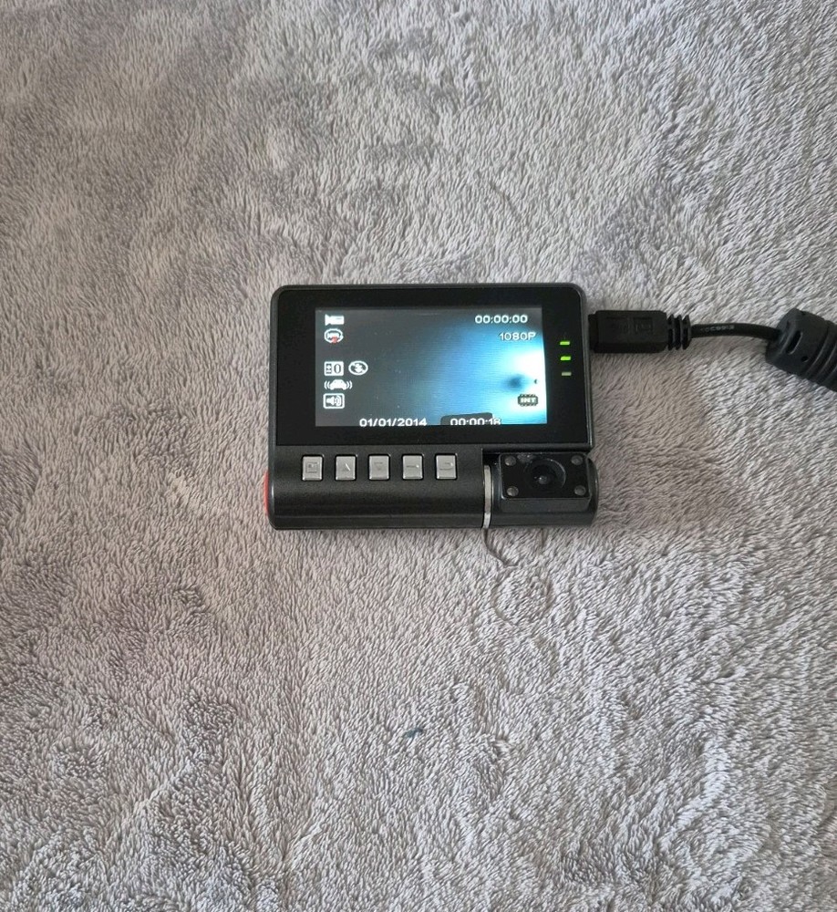 Dashcam in car camera with reversible camera black.