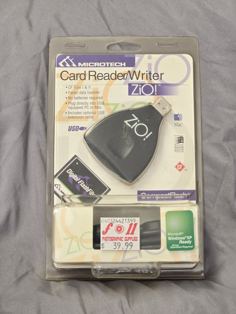 ZIO MicroTech Compact Flash USB Card Reader/Writer for CF 1 & II - NOS