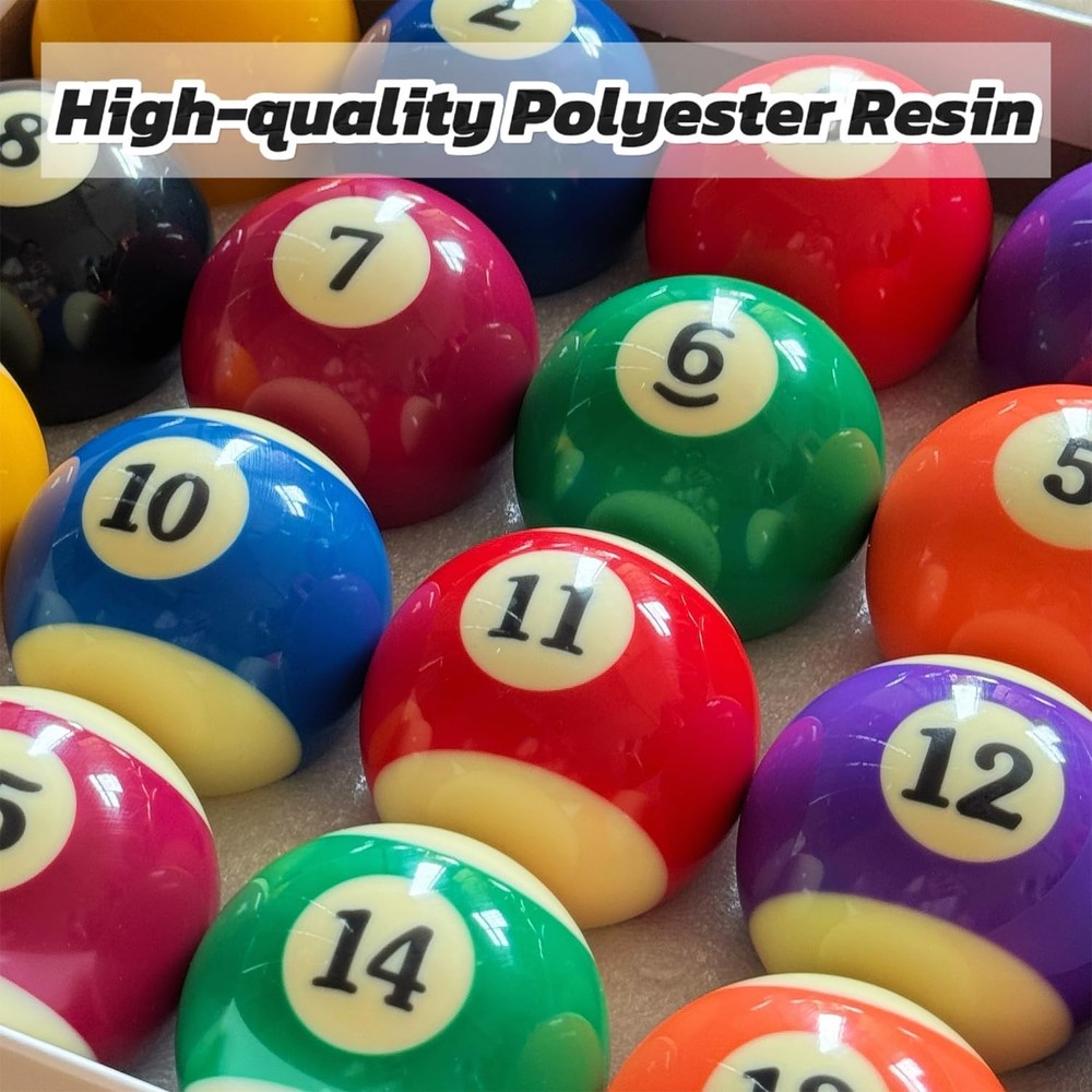 Standard 16 Pool Table Balls Set, 2-1/4 Inch Billiard Balls Replacement