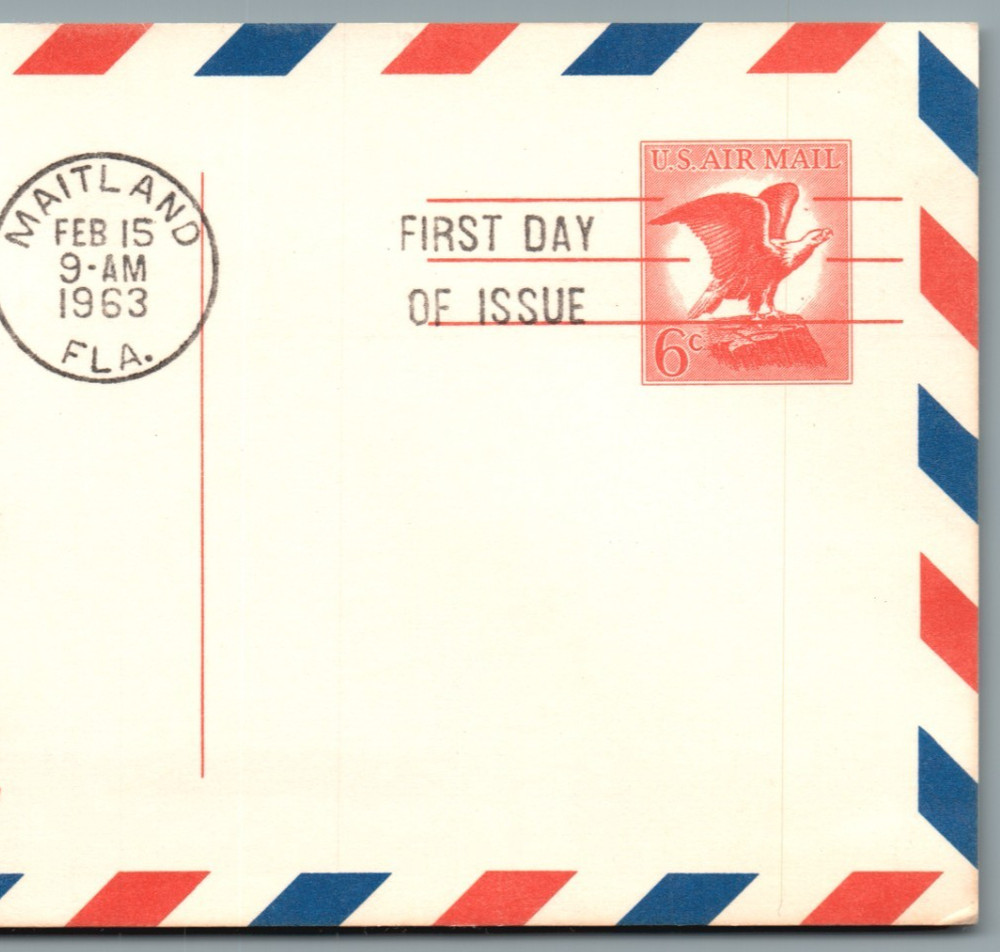 First Day Issue postcard-1963 Maitland FLA Air Mail Eagle 6¢-pB410