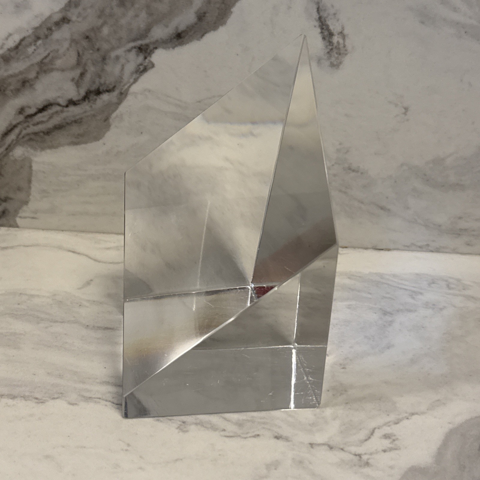 Tiffany & Co Rare Vintage Signed Large Faceted Crystal Sculpture Estate Find