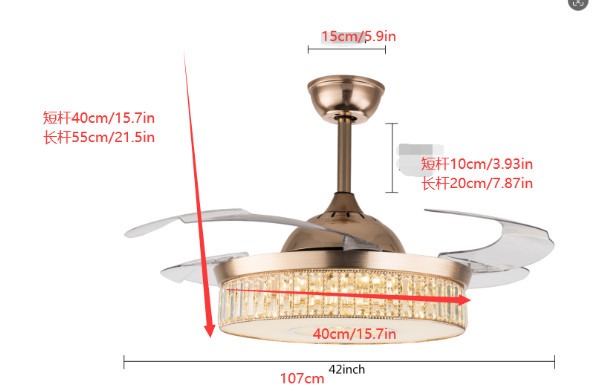 Adjustable Ceiling Fan Light With Remote Control Ceiling Fan Lamp For Bedroom!