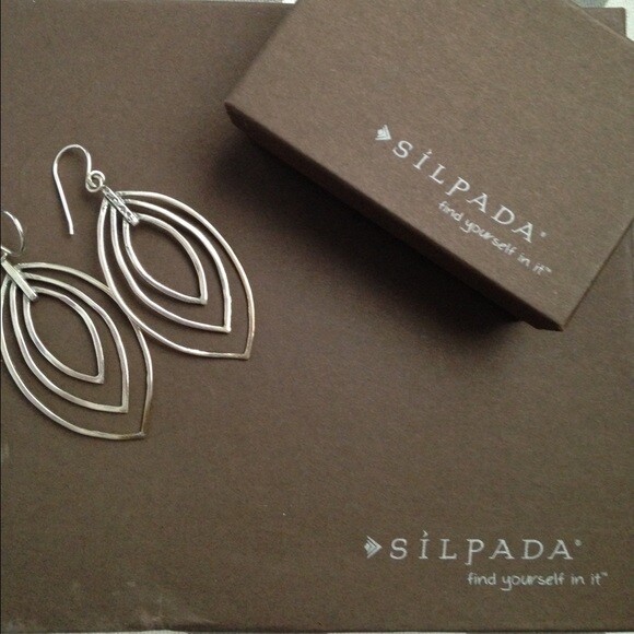 SILPADA Sterling Silver Triple Leaf Marquise Dangle Earrings  W2140