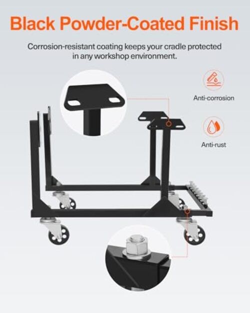 Rolling Engine Cradle Stand with Wheels Compatible with Chevy Small Block and