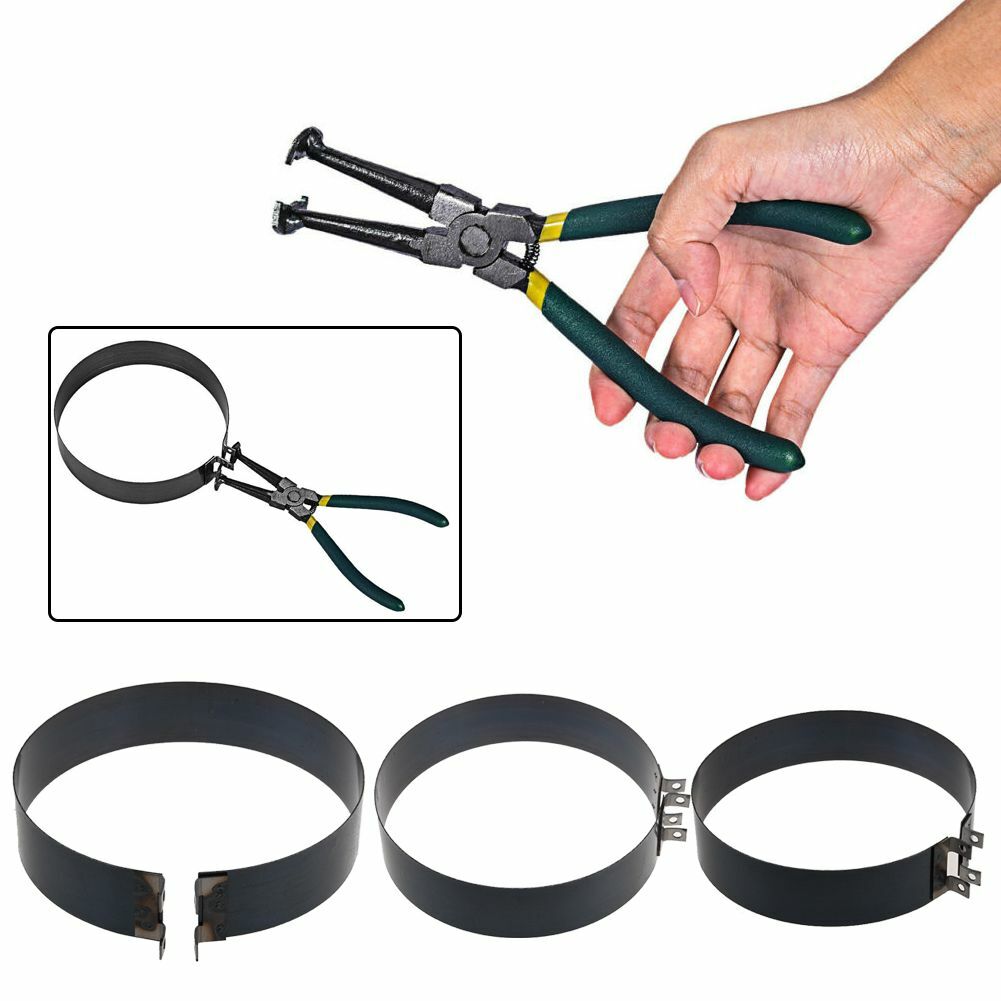 Motorcycle Piston Ring Compressor Cylinder Installer Tool Kit w/ Pliers &14 Band