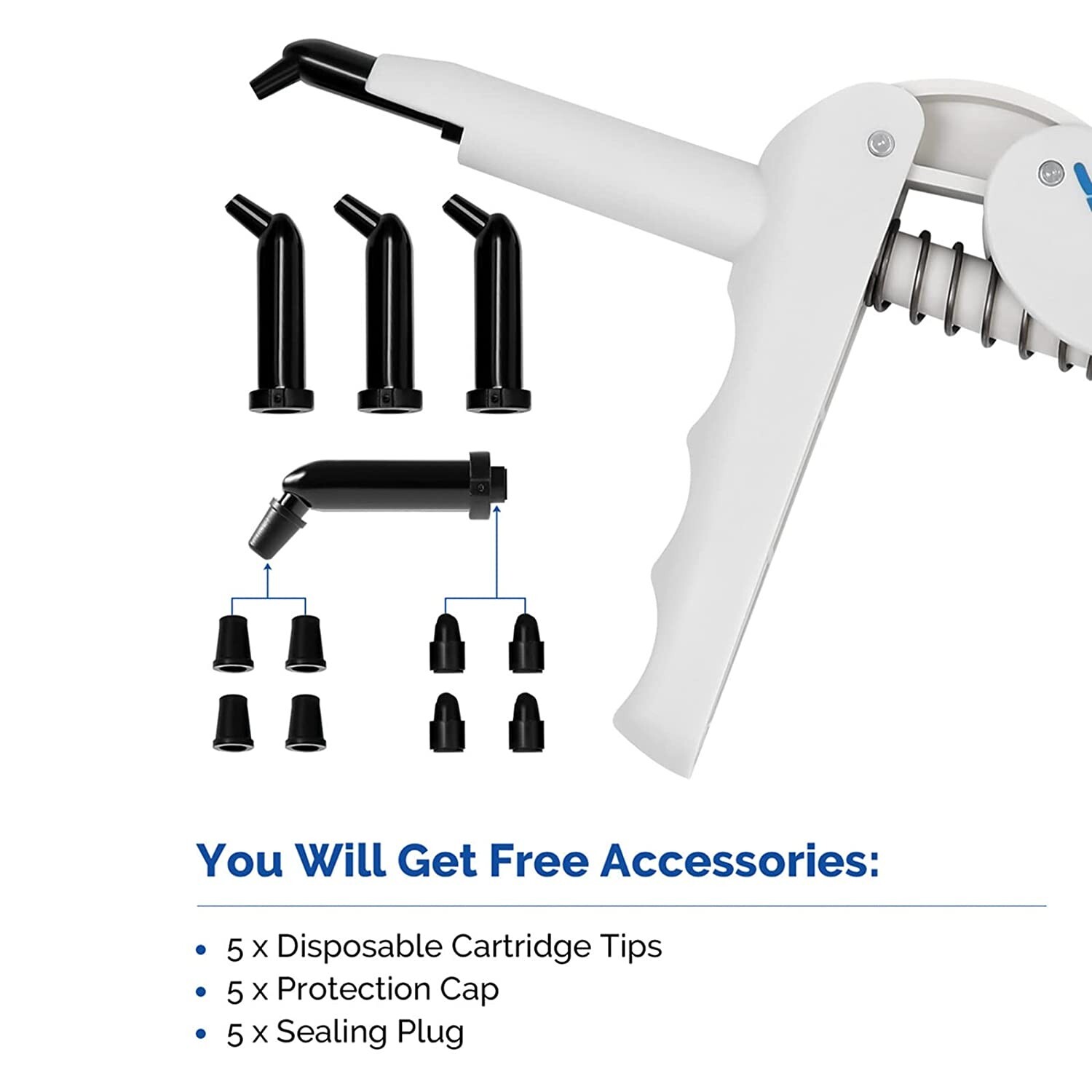 5 Pack Dental Composite Gun Dispenser Applicator, Autoclavable Composite Syringe