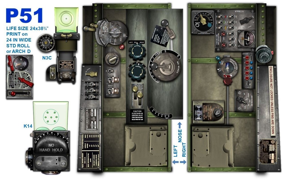 P51 MUSTANG COCKPIT instrument panel CDkit