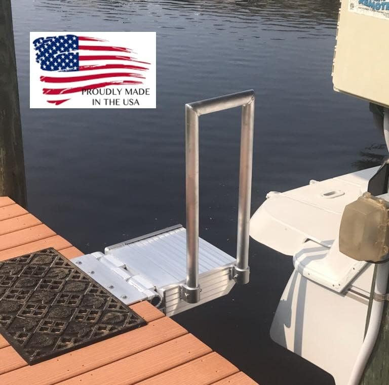 Folding Boat Boarding Platform Dock Step Dock Extension Ramp For Boat Lifts--