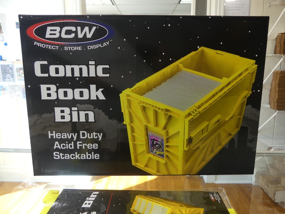 BCW Yellow Short Comic Book Bin & Extra Partitions Bundle - 4 Partitions Total