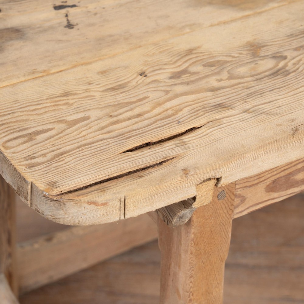 19th Century Rustic Pine Side Table with Single Drawer
