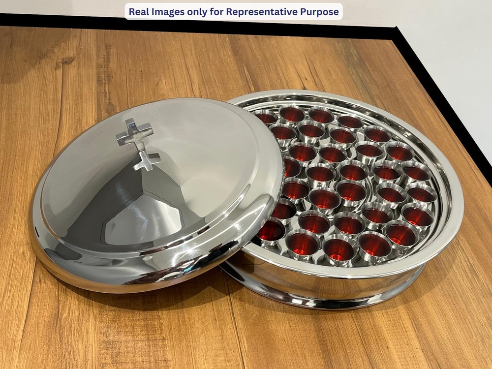 Communion Ware | Holy Stackable 1 Communion Tray with a Cover & 1 Bread Plate...