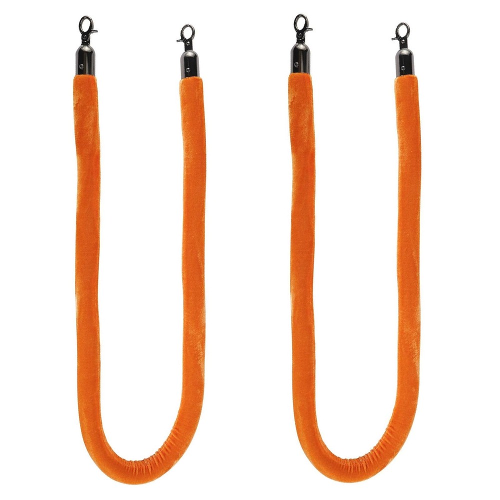 2Pack 5Ft Velvet Rope with Hooks Crowd Control Stanchion Post Queue Line Barrier