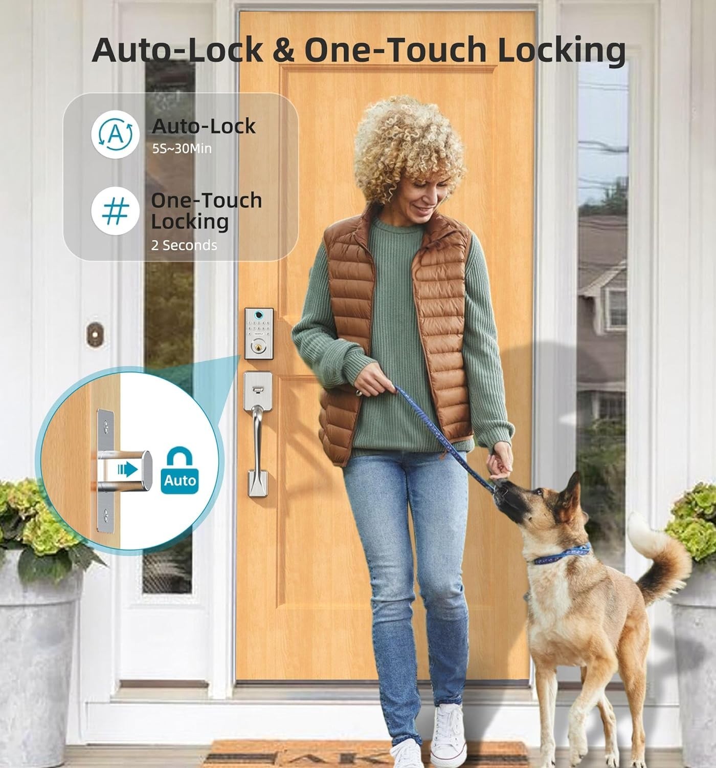 HEANTLE Smart Door Lock WiFi Fingerprint Keyless Entry Digital Keypad Deadbolt