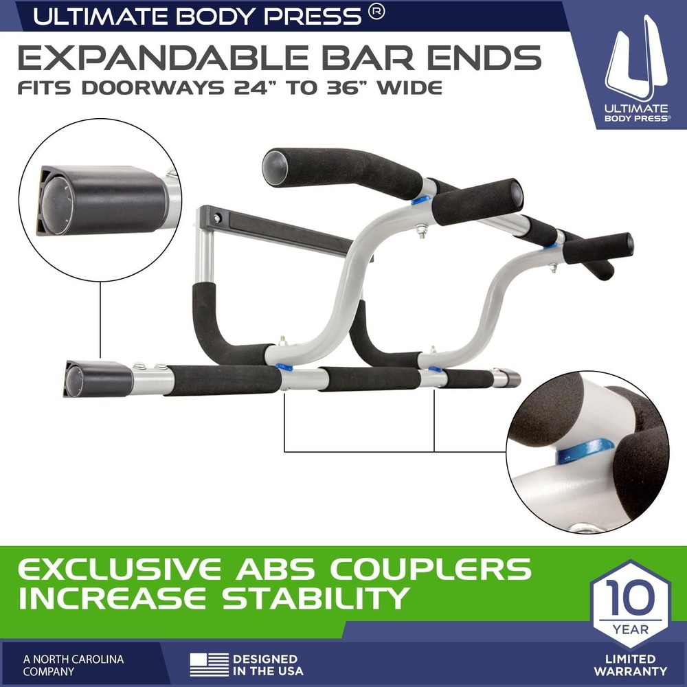 XL Doorway Mount Pull Up bar with Elevated bar & Adjustable Width Pull-Up Bars
