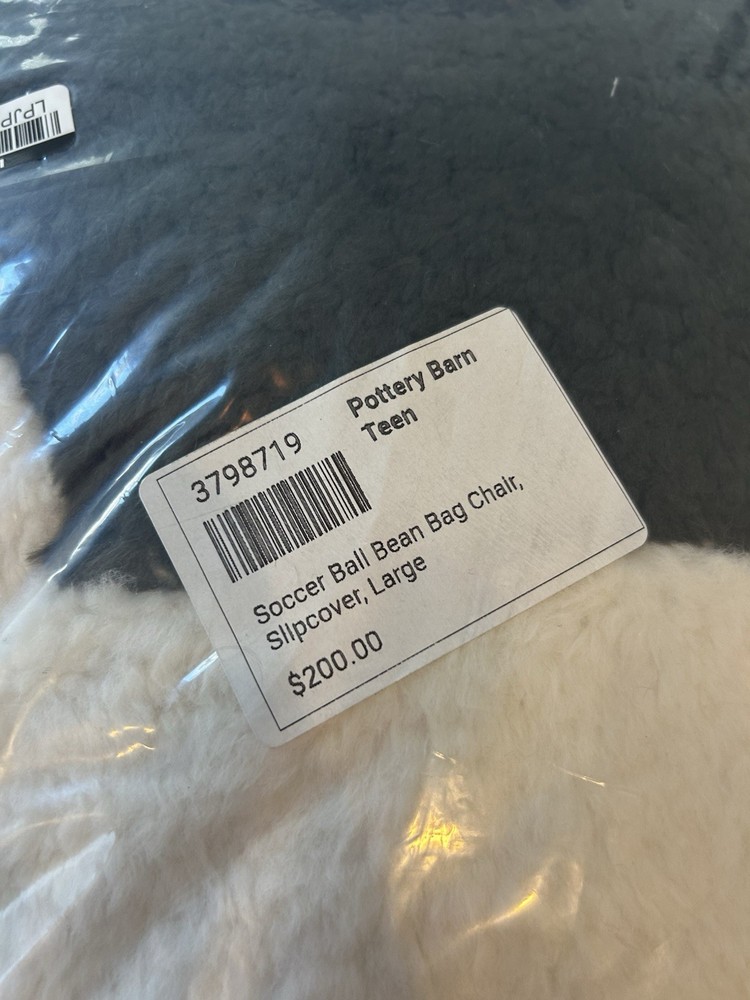 Pottery Barn Soccer Ball Bean Bag Chair Slipcover Only Large NWT