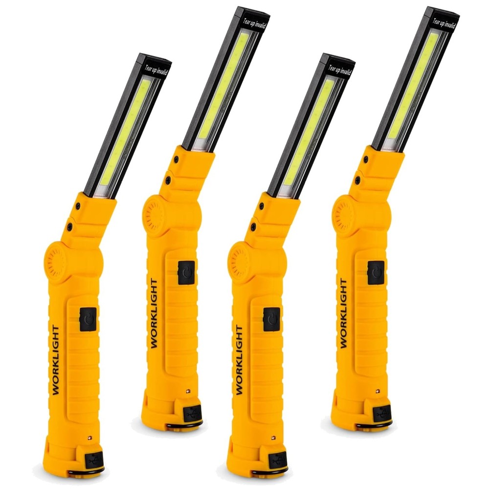 Durable Rechargeable Work Lights with Magnetic Base - 5 Modes for All Needs