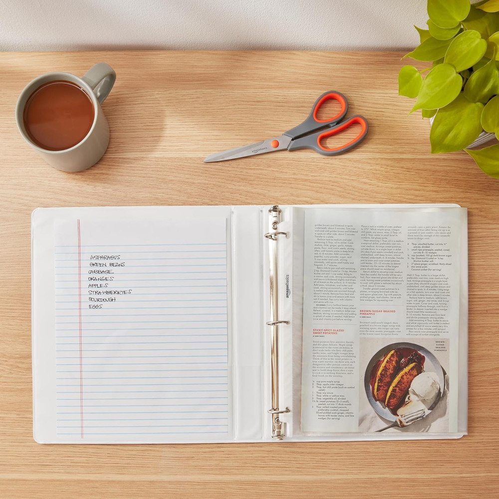 3-Ring Binder, 1-Inch - White, 4-Pack